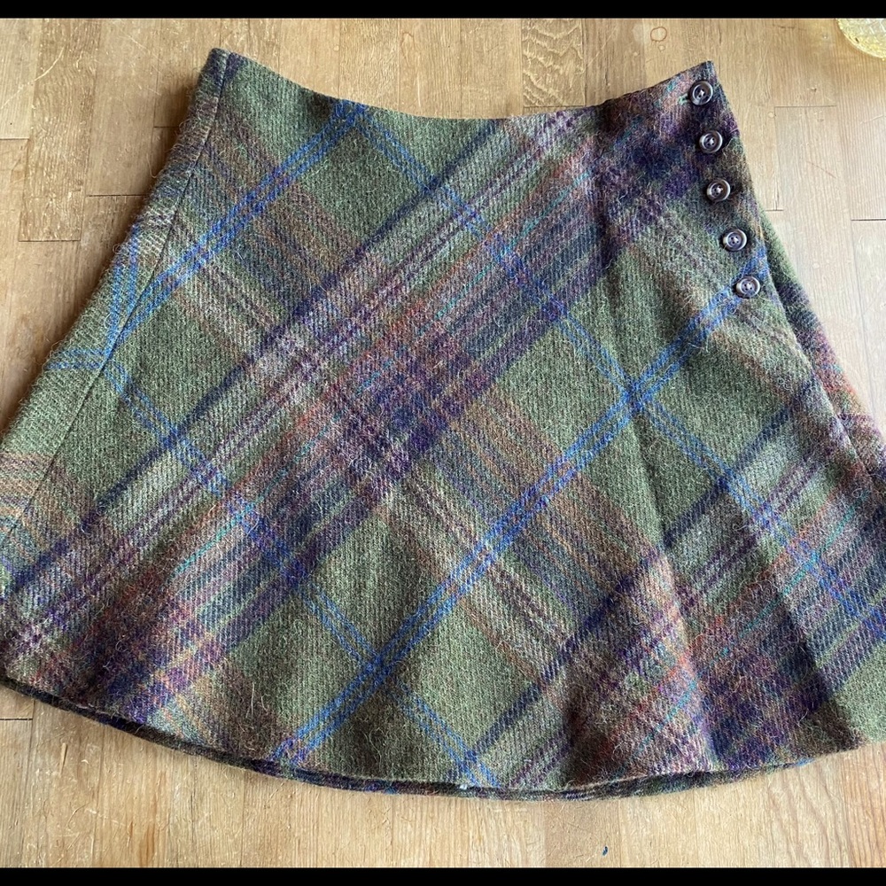 Ralph Lauren-Rugby plaid, lined wool skirt